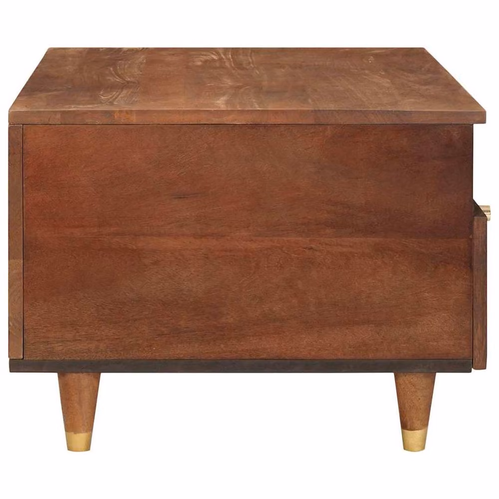 Berkfield Home Traditional Mango Wood Coffee Table with Drawer and Shelf in Brown – 2