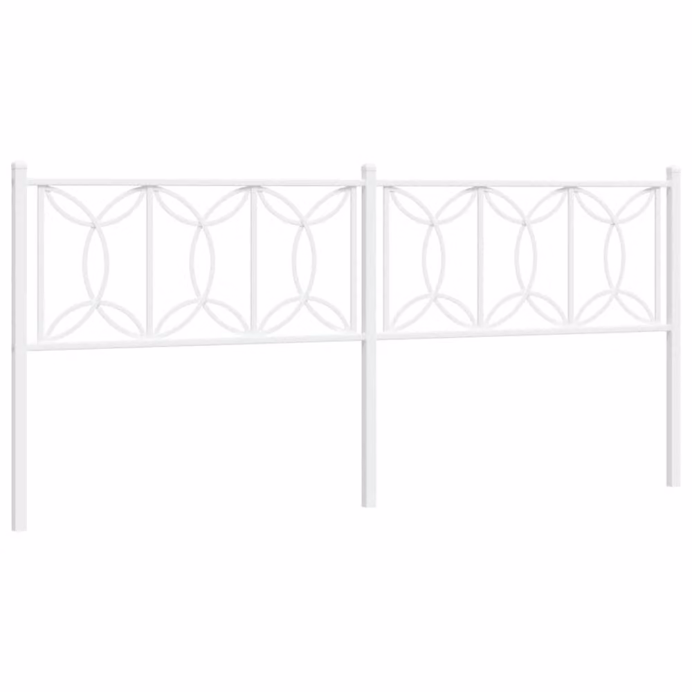 Berkfield Home Metal Headboard in White, Width: 193 cm – 2