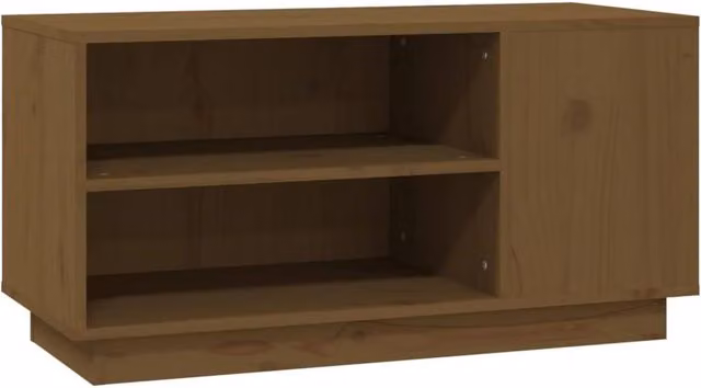 Berkfield Home TV Cabinet in Honey Brown Solid Pine Wood W/D/H: 80 x 35 x 40.5 cm – 1