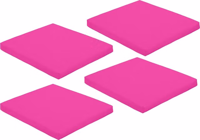 Gardenista Pink Outdoor Garden Chair Seat Pad, W: 44 cm, D: 50 cm, Pack of 4