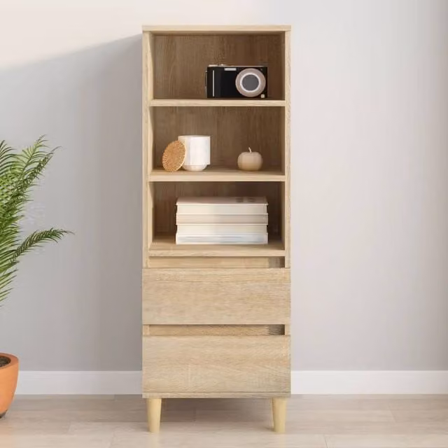 Berkfield Home Sonoma Oak Highboard in Beige, W/D/H: 40 x 36 x 110 cm