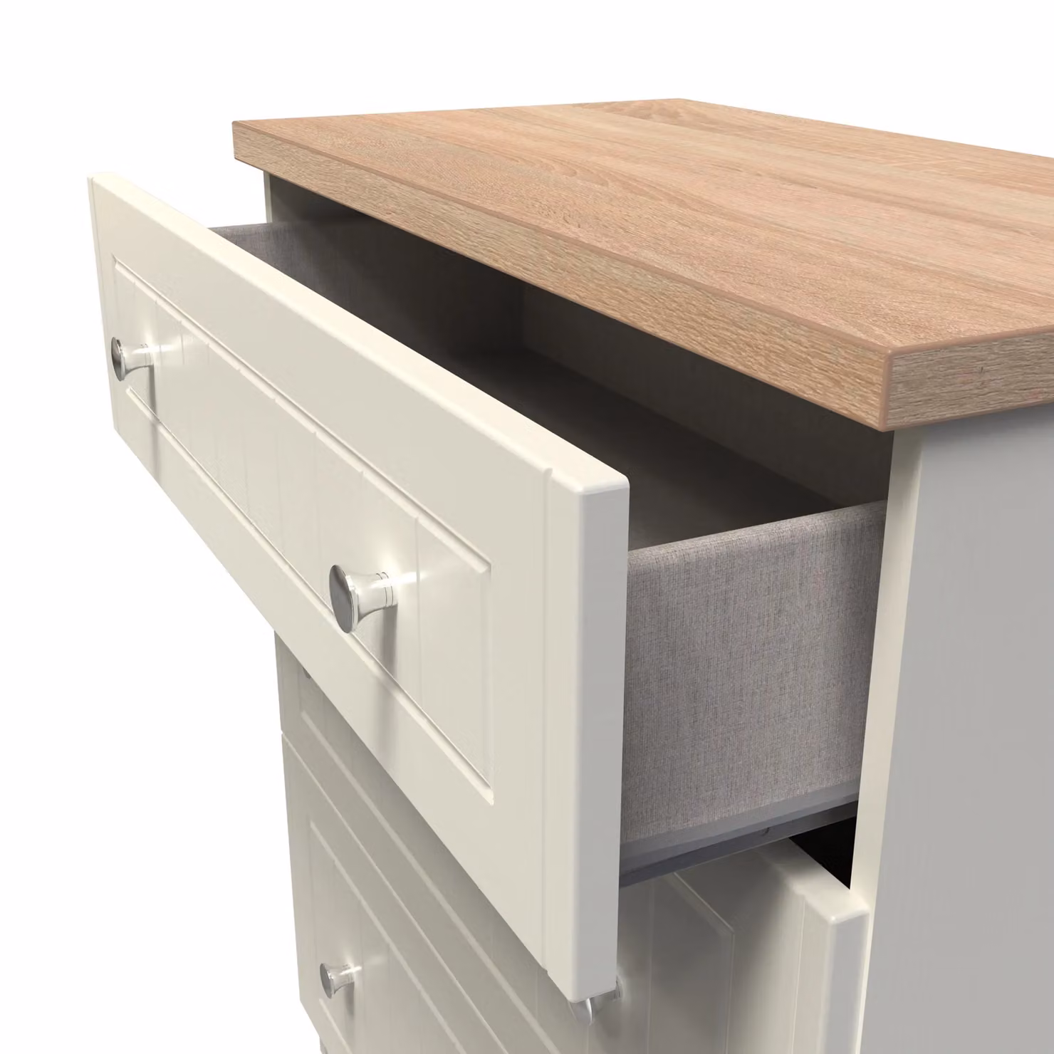 Ready Assembled 2 U Cambridge 3 Drawer Deep Chest in Cream – 2