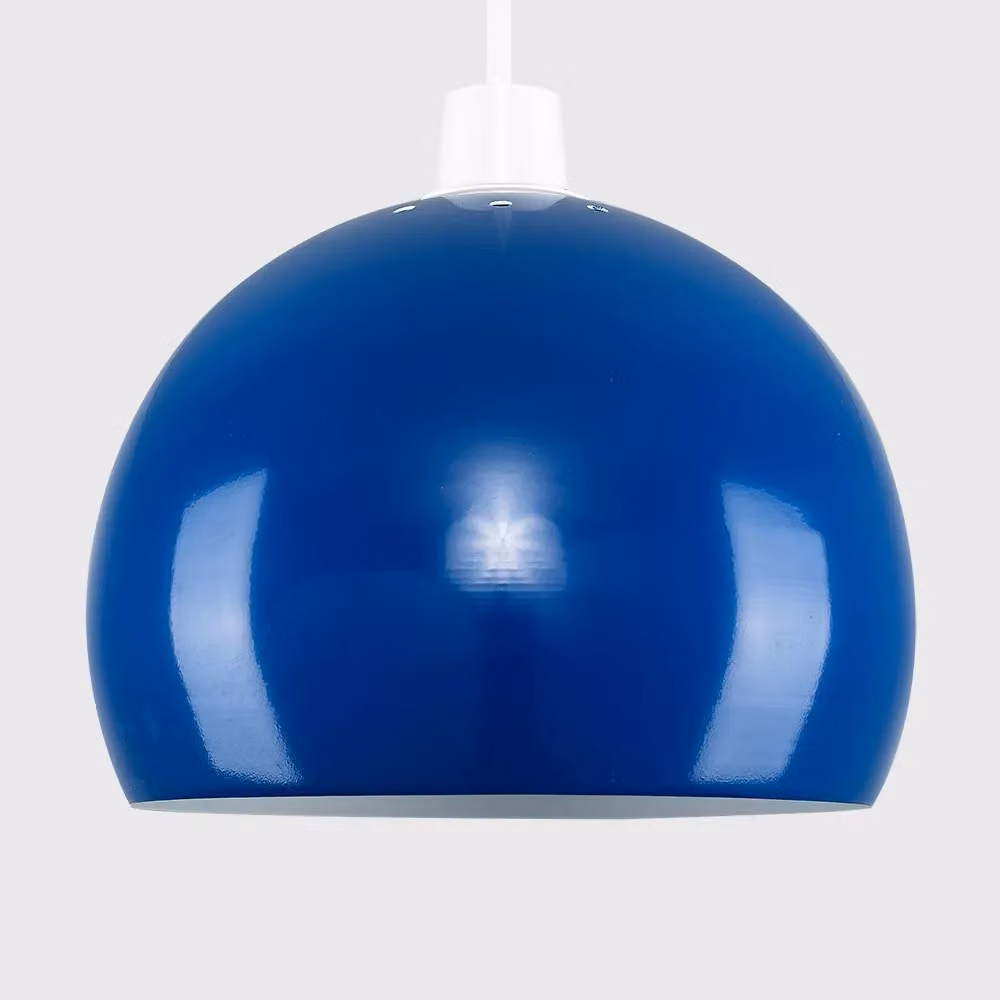 MiniSun Retro Gloss Blue Arco Style Dome Ceiling Pendant Light Shade, Width: 20 cm – 2
