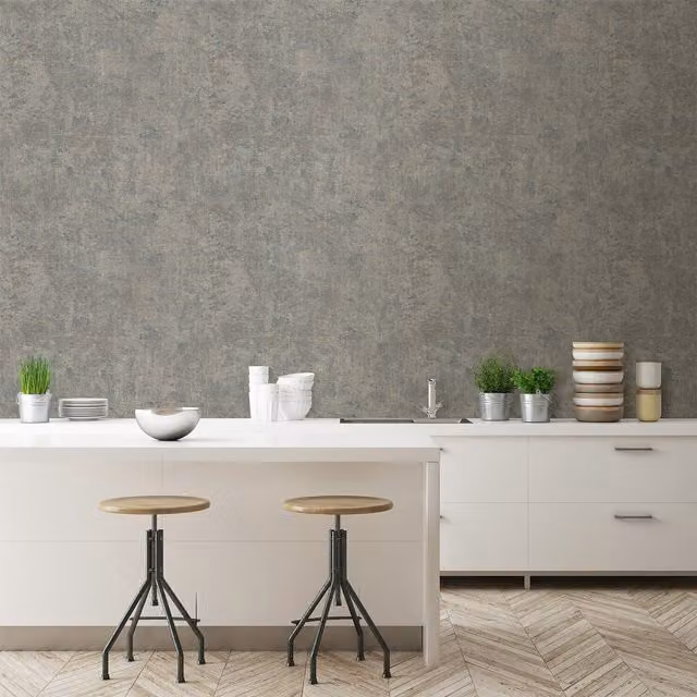 Grandeco Abstract Plain Grey Modern Wallpaper