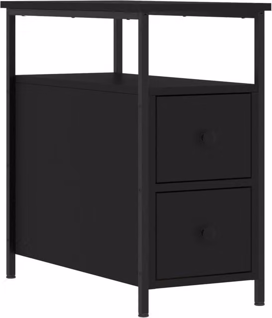 Berkfield Home Black Modern Bedside Cabinet W/D/H: 60 x 30 x 60 cm – 1