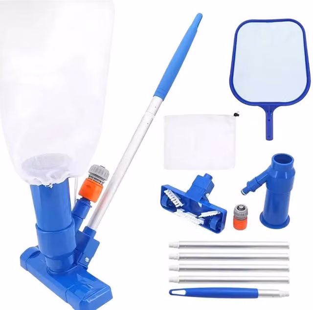 FLAVORA Manual Pool Vacuum Suction Cleaner for Hot Tubs, Spas and Ponds in Blue