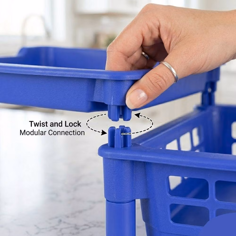 Bedsland 3 Tier Vegetable and Fruit Storage Rack Organizer in Blue – 4