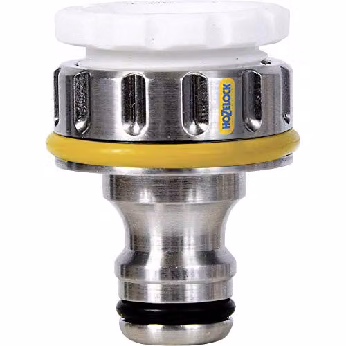 Hozelock Pro Metal Threaded Tap Connector in Grey, 1/2 to 3/4 inch