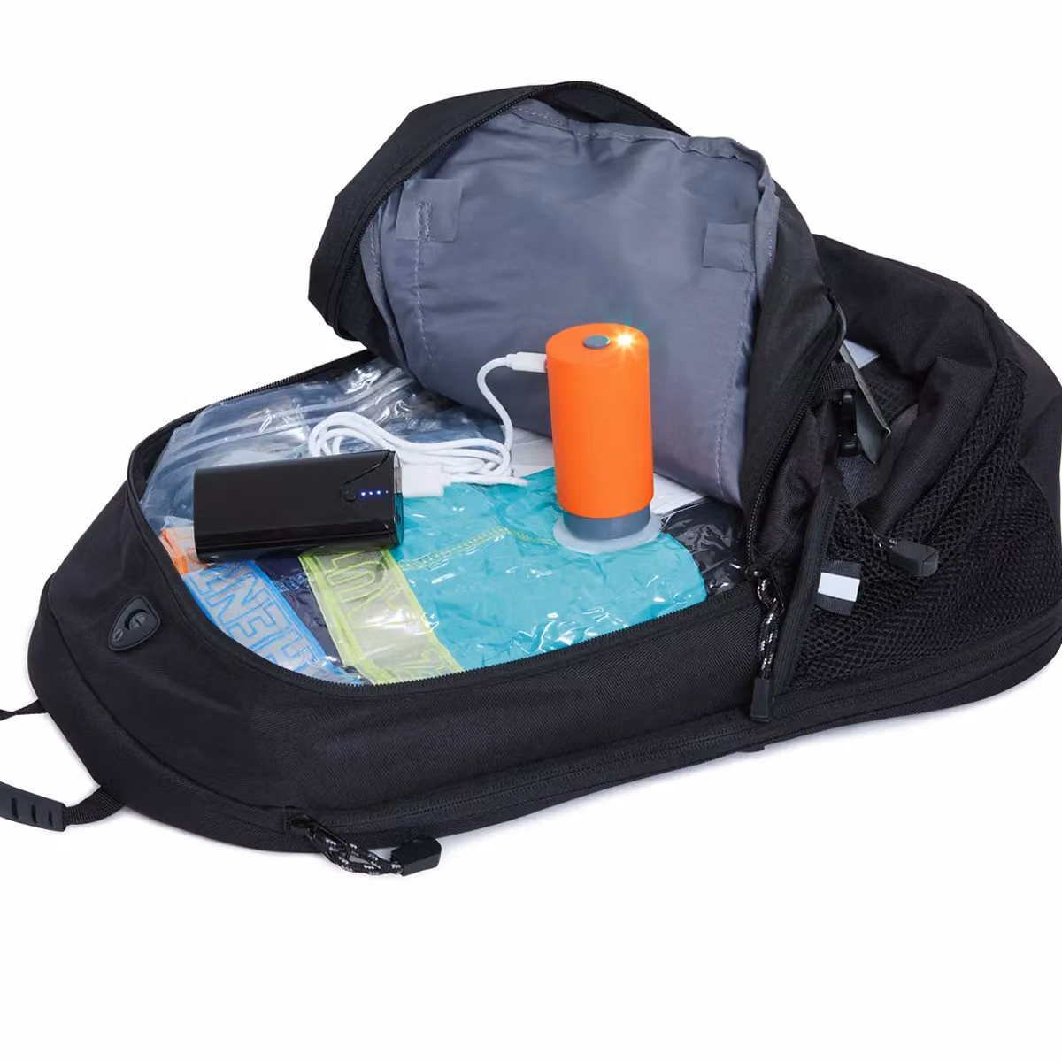 JML Vac Pack Go Travel Vacuum Storage Bags with USB Air Pump, Orange, 4 Pack – 3