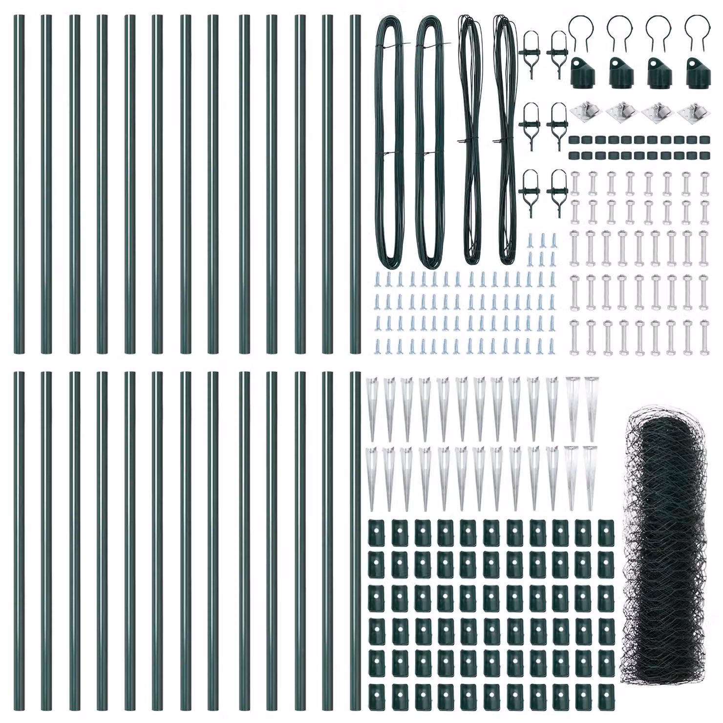 Berkfield Home Green PVC Coated Hexagon Wire Mesh Fence, Galvanised Steel, W: 0.6 m x L: 50 m – 2