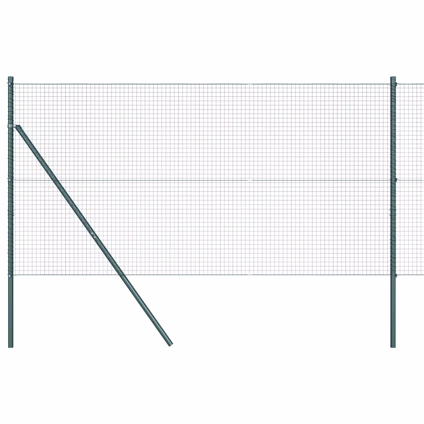 Berkfield Home Green Steel Welded Wire Fence with 13 Posts, 1.2 x 50 m – 2