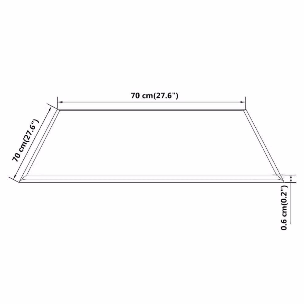 Berkfield Home Square Tempered Glass Table Top, Black, W: 70 cm x D: 70 cm – 3