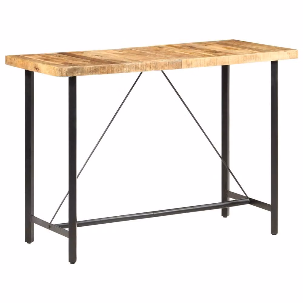 Berkfield Home Beautiful Bar Table in Brown Rough Mango Wood, W/D/H: 150 x 70 x 107 cm – 2