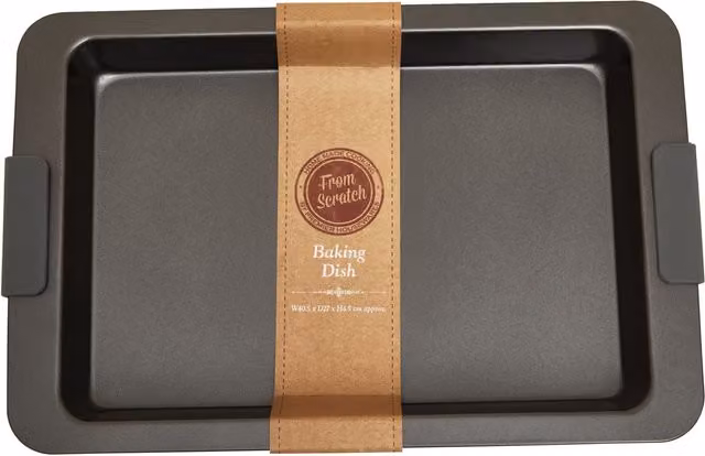 Orsina Large Grey Non Stick Rectangular Metal Baking Dish with Silicone Handles