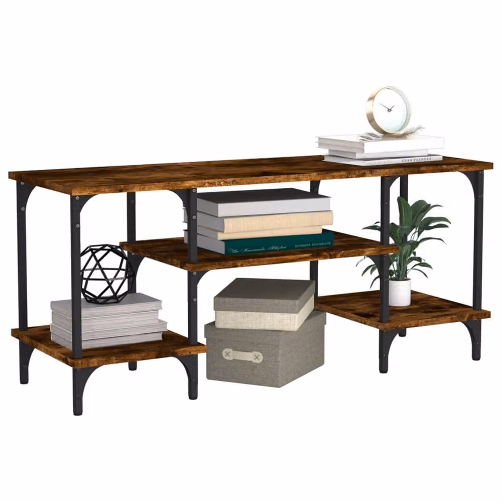 Berkfield Home Industrial TV Cabinet in Smoked Oak Brown, W/D/H: 102 x 35 x 45.5 cm – 3
