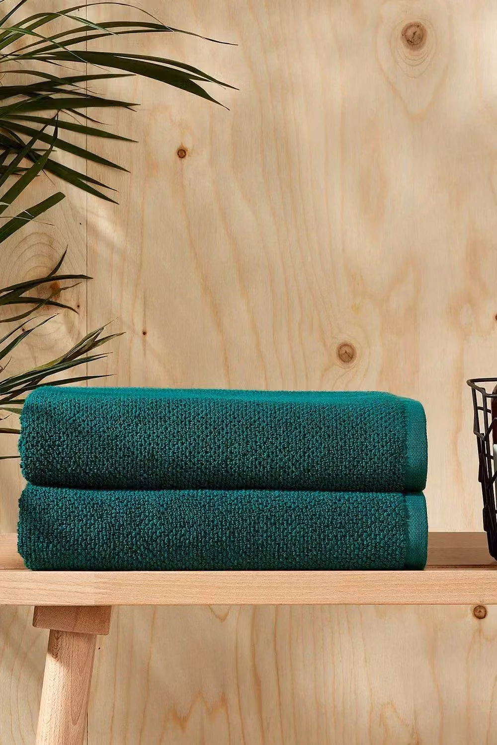 CHRISTY Brixton Luxury Textured 100% Cotton Towels in Emerald Green – 3