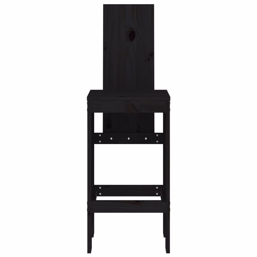 Berkfield Home Beautiful Bar Stools, Set of 2, Black Solid Pine Wood, W/D/H: 40 x 42 x 120 cm – 4