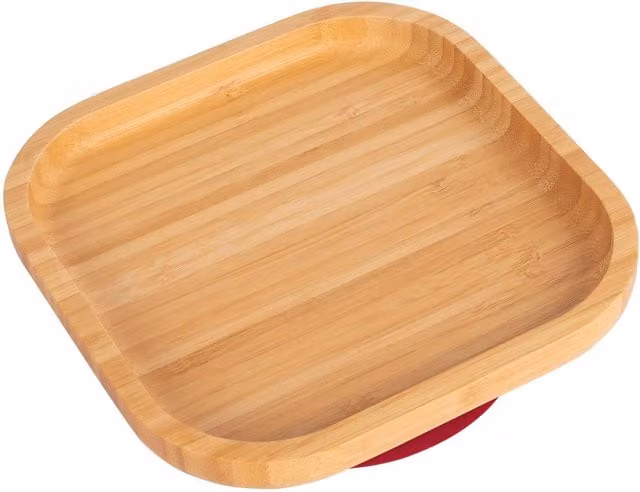 Tiny Dining Red Bamboo Childrens Suction Bowl