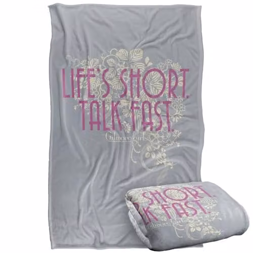 Warner Bros. Gilmore Girls Life's Short Super Soft Fleece Throw Blanket, Multicolour, W: 91.44 cm x L: 147 cm