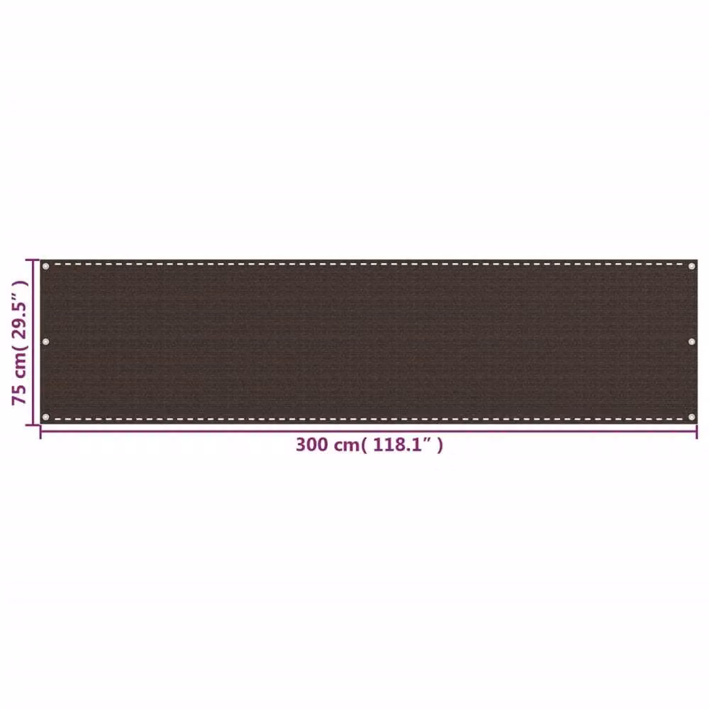 Berkfield Home Brown Balcony Screen, W: 75 cm, L: 300 cm – 3