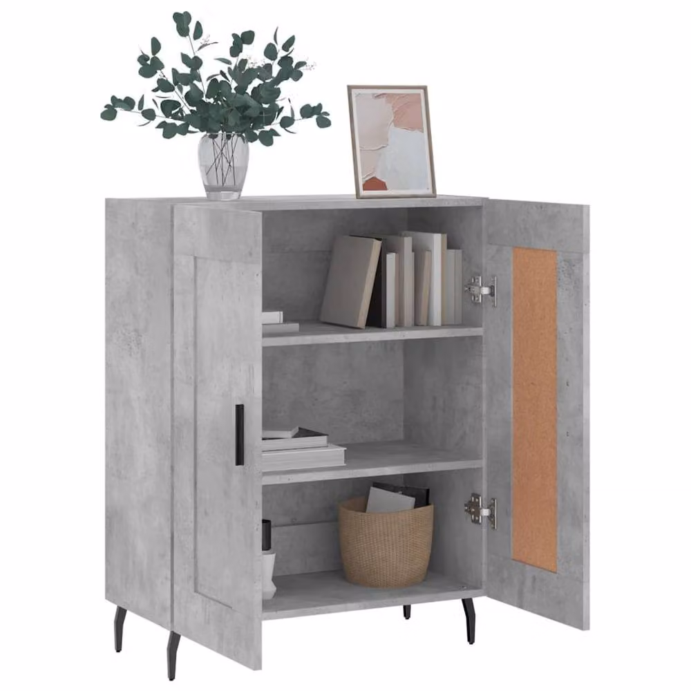 Berkfield Home Sideboard in Concrete Grey, W/D/H: 69.5 x 34 x 90 cm – 2