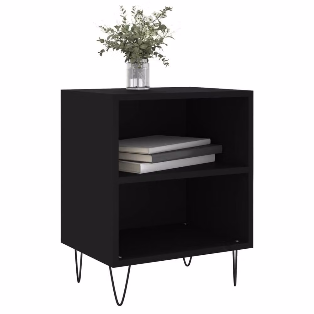 Berkfield Home Set of 2 Black Bedside Cabinets, W/D/H: 40 x 30 x 50 cm – 2