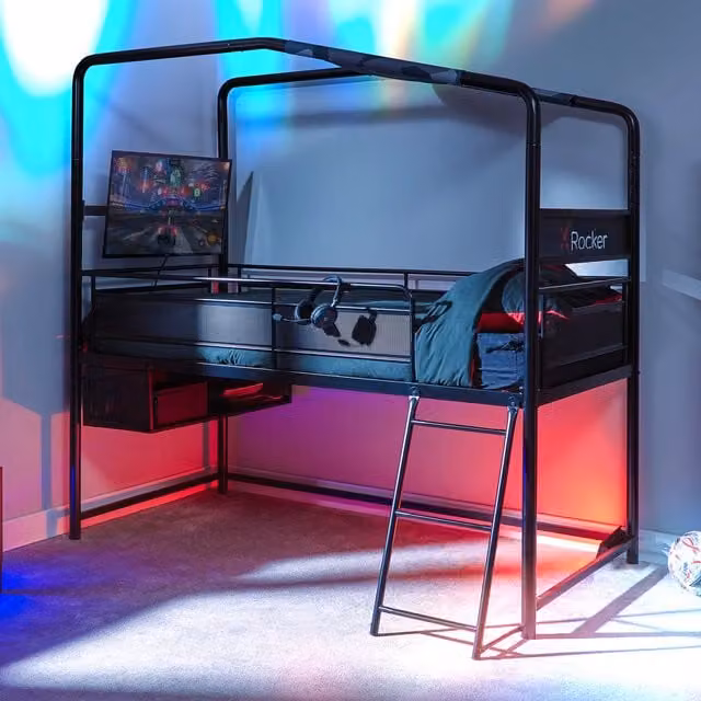 X Rocker Contra Mid Sleeper Gaming Bed in Black