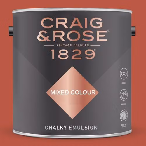 Craig & Rose 1829 Chalky Emulsion Paint in Oriental Red, 2.5 l