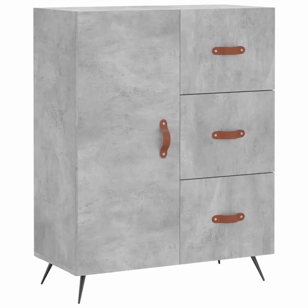 Berkfield Home Sideboard in Concrete Grey, W/D/H: 69.5 x 34 x 90 cm – 2