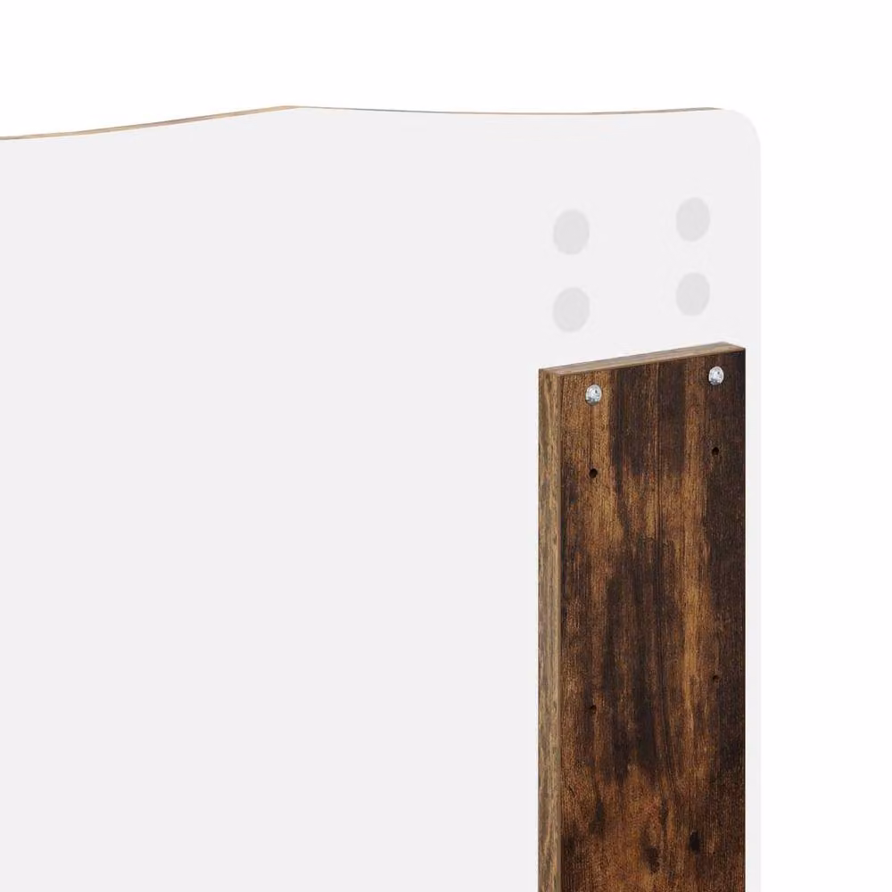 Berkfield Home Modern Bed Frame in Smoked Oak and Brown Solid Pine Wood, 200 x 200 cm – 4