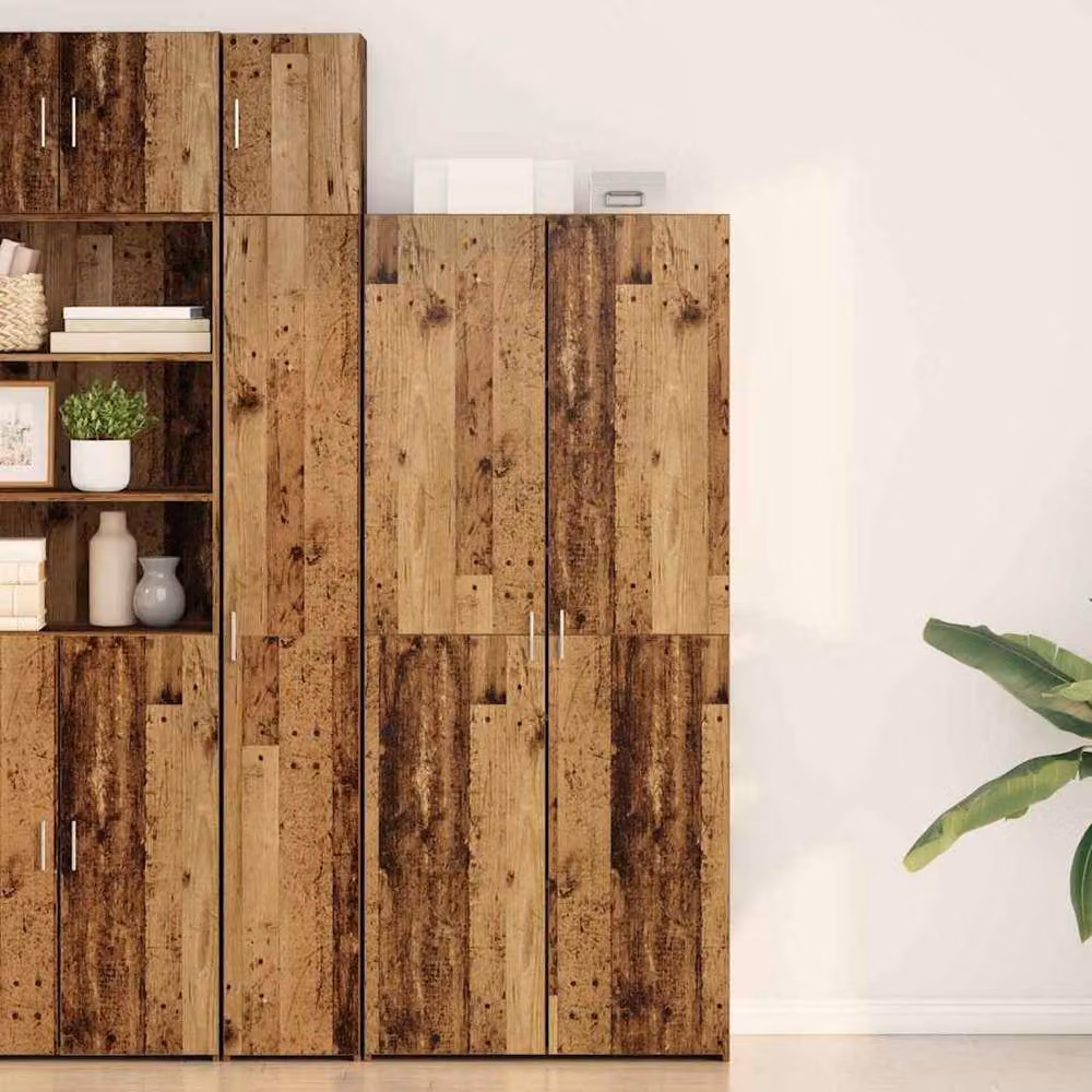 Berkfield Home Old Wood Highboard in Brown, W/D/H: 40 x 42.5 x 185 cm – 2