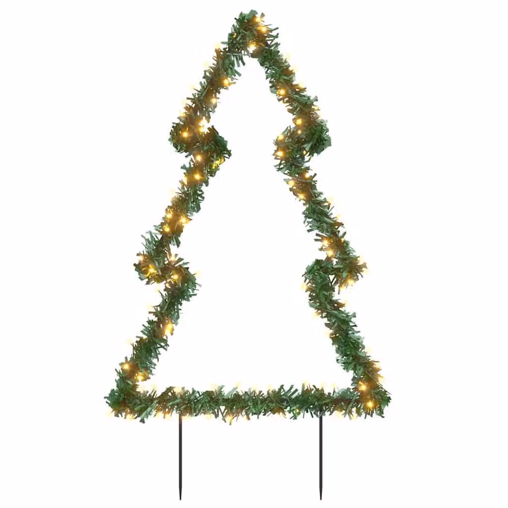 Berkfield Home Green Christmas Light Decoration Tree with 115 LEDs and Ground Spikes – 3