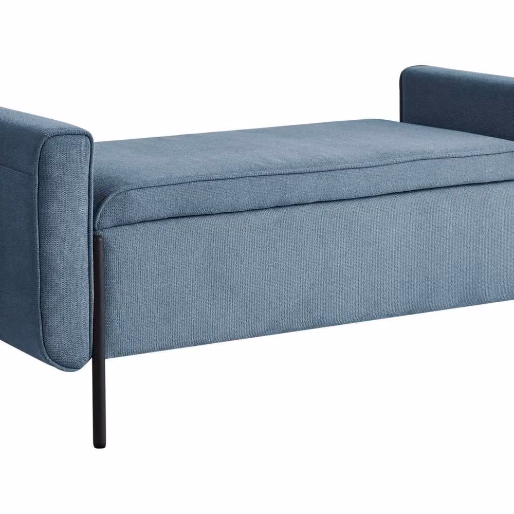 Wyld Haus Blue Water-Repellent Lift-Top Storage Bench with Metal Legs – 2
