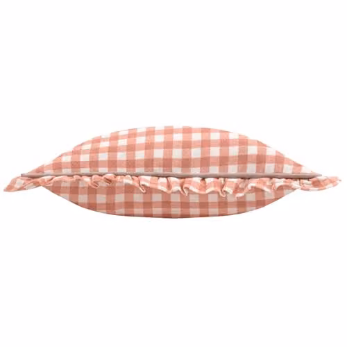 Maude Rose Pink Gingham Piped Filled Cotton Cushion W/D: 45 x 45 cm – 2