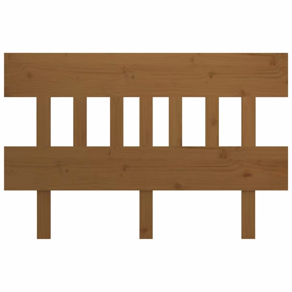 Berkfield Home Rustic Solid Pine Bed Headboard in Honey Brown, W: 123.5 cm, D: 3 cm, H: 81 cm – 3