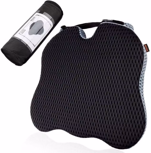 KORVIXA Memory Foam Car Seat Cushion, Black, W: 100 cm, D: 100 cm – 1