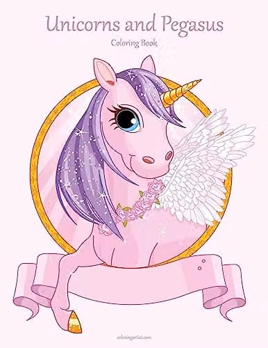 Unicorns and Pegasus Colouring Book Volume 1 by Createspace for Children, Multicolour