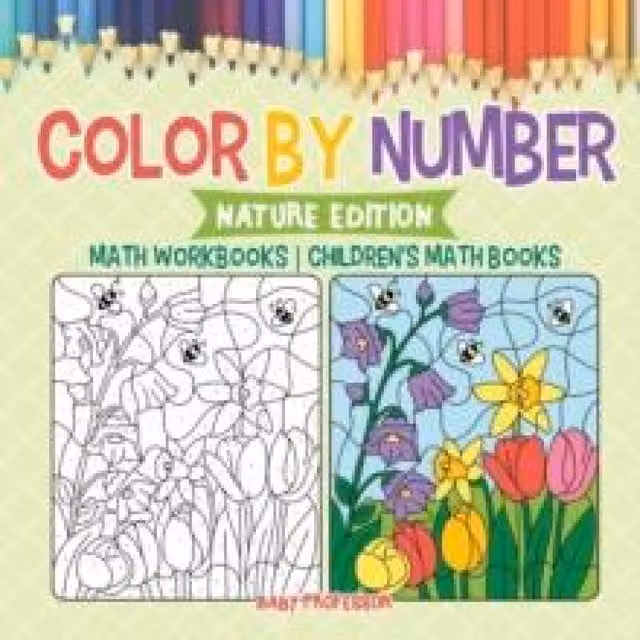 Baby Professor Colour by Number Nature Edition Childrens Math Workbook in Multicolour