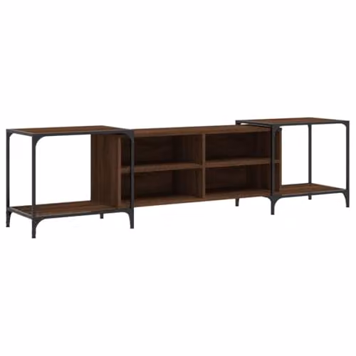 vidaXL Industrial Adjustable TV Cabinet in Brown Oak, Made of Wood, MDF and Metal for your Living Room or Bedroom