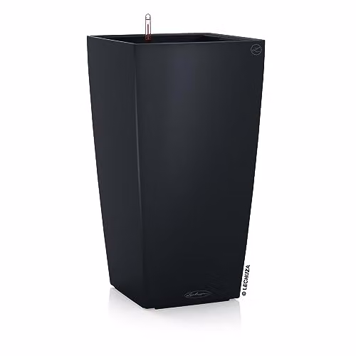 Lechuza CUBICO Color 30 Self Watering Planter in Grey Plastic for Indoor and Outdoor Use, H: 56 cm, W: 30 cm, D: 30 cm
