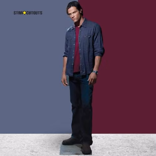 Star Cutouts Sam Winchester Red Shirt Lifesize Cardboard Cutout, Supernatural Fan Decoration in Red and Multicolour – 2