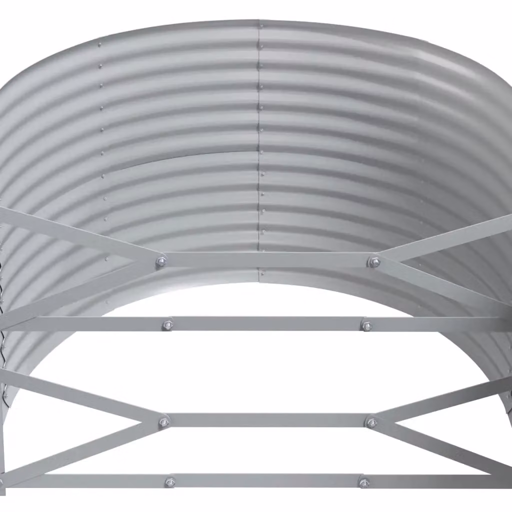 Berkfield Home Garden Grey Powder-coated Steel Raised Bed W: 249 cm, D: 100 cm, H: 68 cm – 4