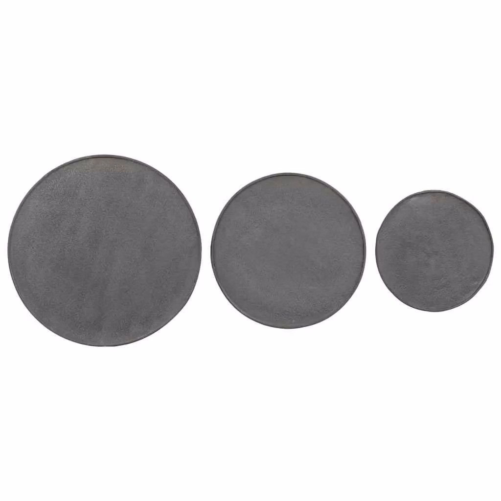 Berkfield Home 3 Piece Black Round Nested Coffee Table Set with Matt MDF and Metal Legs – 3