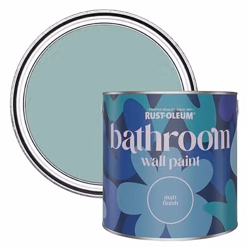 Rust-Oleum Blue Water-Resistant Matt Bathroom Wall and Ceiling Paint, 2.5L – 1