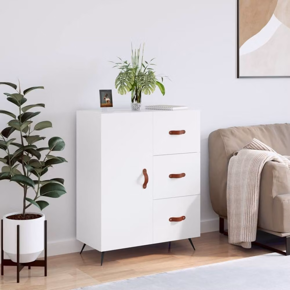 Berkfield Home White Matt Sideboard, W/D/H: 69.5 x 34 x 90 cm – 2