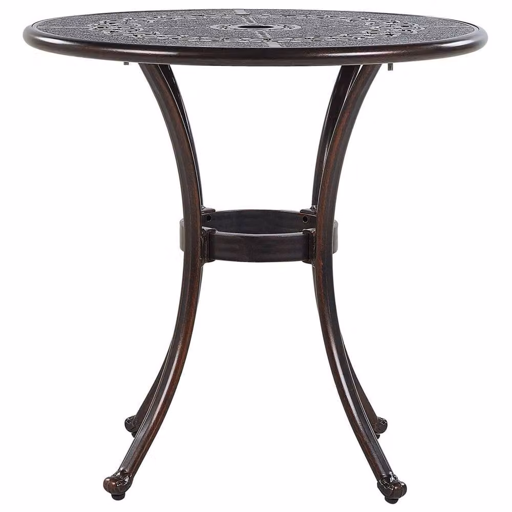 Wyld and Coco Vintage Brown Matt Metal Round Outdoor Bistro Table, Diameter: 65 cm – 2