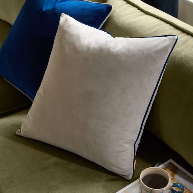Furn Meridian Velvet Piped Square Cushion in Silver, W/D/H: 55 x 55 x 55 cm – 3
