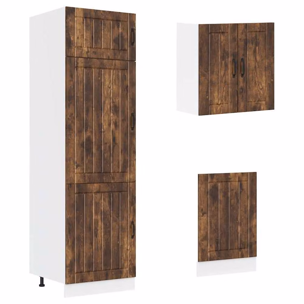Berkfield Home Kalmar 8 Piece Kitchen Cabinet Set in Smoked Oak Brown Engineered Wood – 3