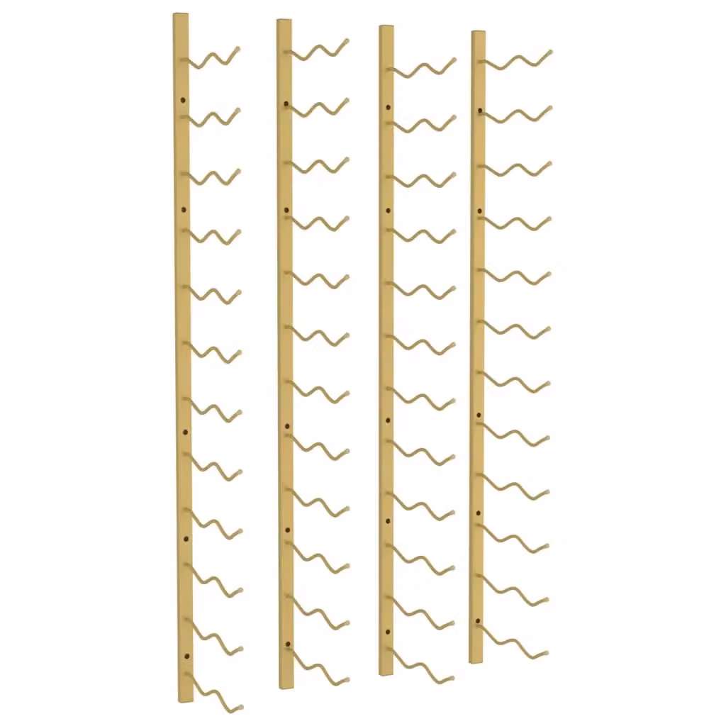 Berkfield Home Wall Mounted Gold Metal Wine Rack for 24 Bottles, Set of 2 – 2