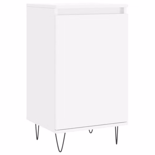 vidaXL Modern White Sideboard in MDF and Metal, W/D/H: 40 x 35 x 70 cm